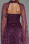 Long Plum Beaded Evening Dress ABU6154