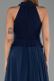 Long Navy Blue Chiffon Evening Dress ABU6550