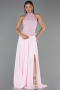 Long Powder Color Chiffon Evening Dress ABU6550