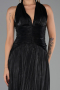Long Black Chiffon Evening Dress ABU6551