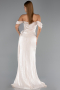 Long Beige Chiffon Evening Dress ABU6496