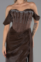 Long Brown Chiffon Evening Dress ABU6496