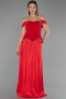 Long Red Chiffon Evening Dress ABU6203