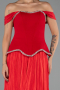 Long Red Chiffon Evening Dress ABU6203