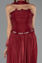 Long Burgundy Chiffon Evening Dress ABU6322