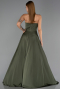 Long Olive Drab Satin Evening Dress ABU6553