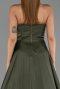 Long Olive Drab Satin Evening Dress ABU6553