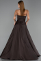 Long Brown Satin Evening Dress ABU6553