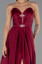 Long Plum Satin Evening Dress ABU6553