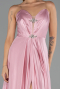 Long Powder Color Satin Evening Dress ABU6553