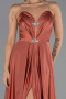 Long Light Brown Satin Evening Dress ABU6553