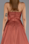 Long Light Brown Satin Evening Dress ABU6553