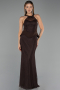 Long Brown Dantelle Evening Dress ABU6425