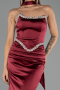 Long Burgundy Satin Evening Dress ABU6554
