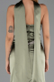 Long Olive Drab Satin Evening Dress ABU6554