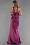 Long Plum Satin Evening Dress ABU6554