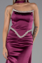 Long Plum Satin Evening Dress ABU6554