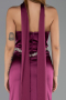 Long Plum Satin Evening Dress ABU6554