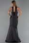 Long Black Satin Evening Dress ABU6554