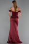 Long Burgundy Satin Mermaid Evening Gown ABU6525