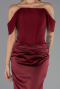 Long Burgundy Satin Mermaid Evening Gown ABU6525