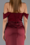 Long Burgundy Satin Mermaid Evening Gown ABU6525