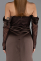 Long Brown Satin Evening Dress ABU6555