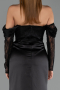 Long Black Satin Evening Dress ABU6555