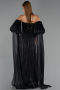 Long Black Chiffon Evening Dress ABU6533