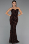 Long Brown Scaly Evening Dress ABU6556