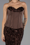 Long Brown Scaly Evening Dress ABU6556