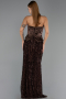 Long Brown Scaly Evening Dress ABU6556