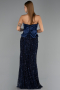 Long Navy Blue Scaly Evening Dress ABU6556