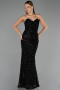 Long Black Scaly Evening Dress ABU6556