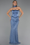 Long Indigo Beaded Plus Size Evening Dress ABU6258