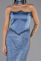 Long Indigo Beaded Plus Size Evening Dress ABU6258
