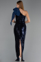 Long Navy Blue Scaly Evening Dress ABU6559