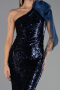 Long Navy Blue Scaly Evening Dress ABU6559