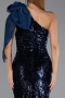 Long Navy Blue Scaly Evening Dress ABU6559