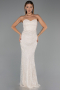 Gold Strapless Shawl Stoned Long Evening Gown ABU4517