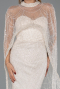 Gold Strapless Shawl Stoned Long Evening Gown ABU4517