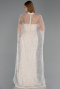 Gold Strapless Shawl Stoned Long Evening Gown ABU4517