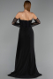 Black Long Chiffon Evening Dress ABU5791