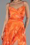 Long Orange Plus Size Prom Dress ABU6558