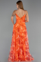 Long Orange Plus Size Prom Dress ABU6558