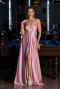 Long Powder Color Satin Evening Dress ABU6553