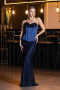 Long Navy Blue Scaly Evening Dress ABU6556