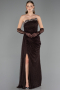 Long Brown Dantelle Evening Dress ABU6562