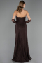 Long Brown Dantelle Evening Dress ABU6562