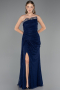 Long Navy Blue Dantelle Evening Dress ABU6562